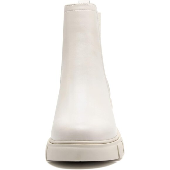 Stylish Women's Platform Chelsea Ankle Boots - Comfort and Elegance in Cream - Picture 3 of 7